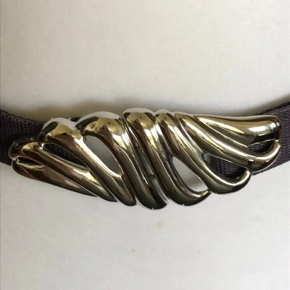 DOTTY SMITH Vintage Silver Belt Buckle & Interchangeable Purple Belt Strip